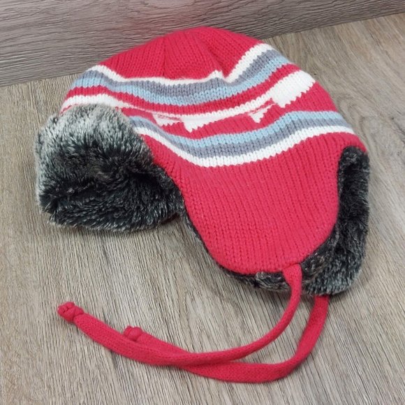 Earflaps Winter Hat Ear Cover Unisex Warm Fur Lining Beanie Aviator Cap Gray/Red - Picture 7 of 16